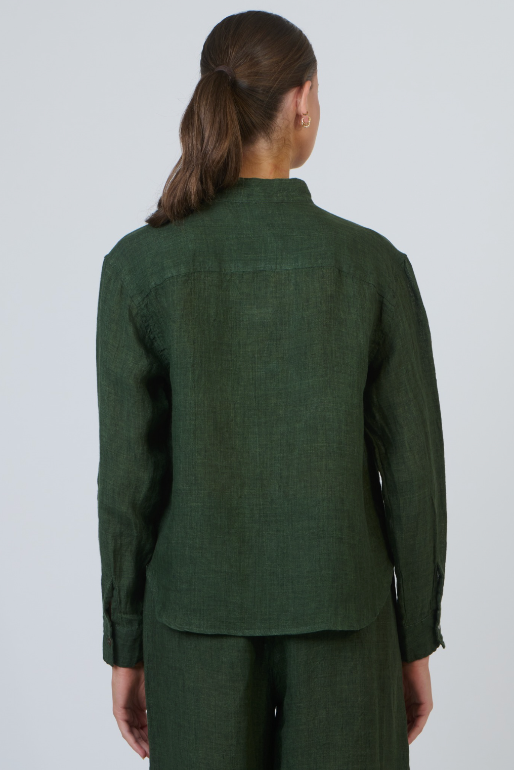 Naturals by O & J Linen Pintuck Shirt in Myrtle