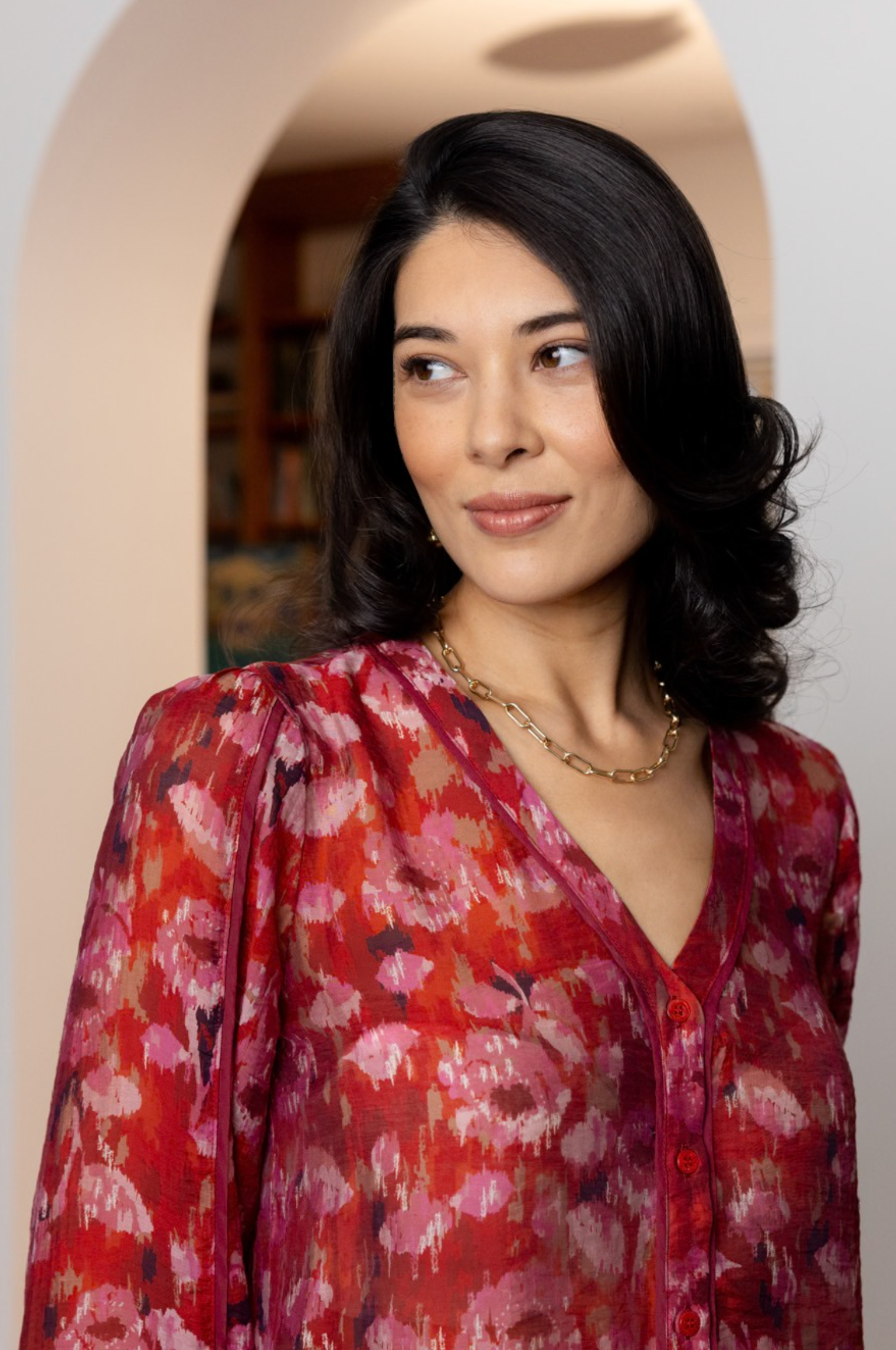 Foil Pipeline Blouse in Winter Blooms