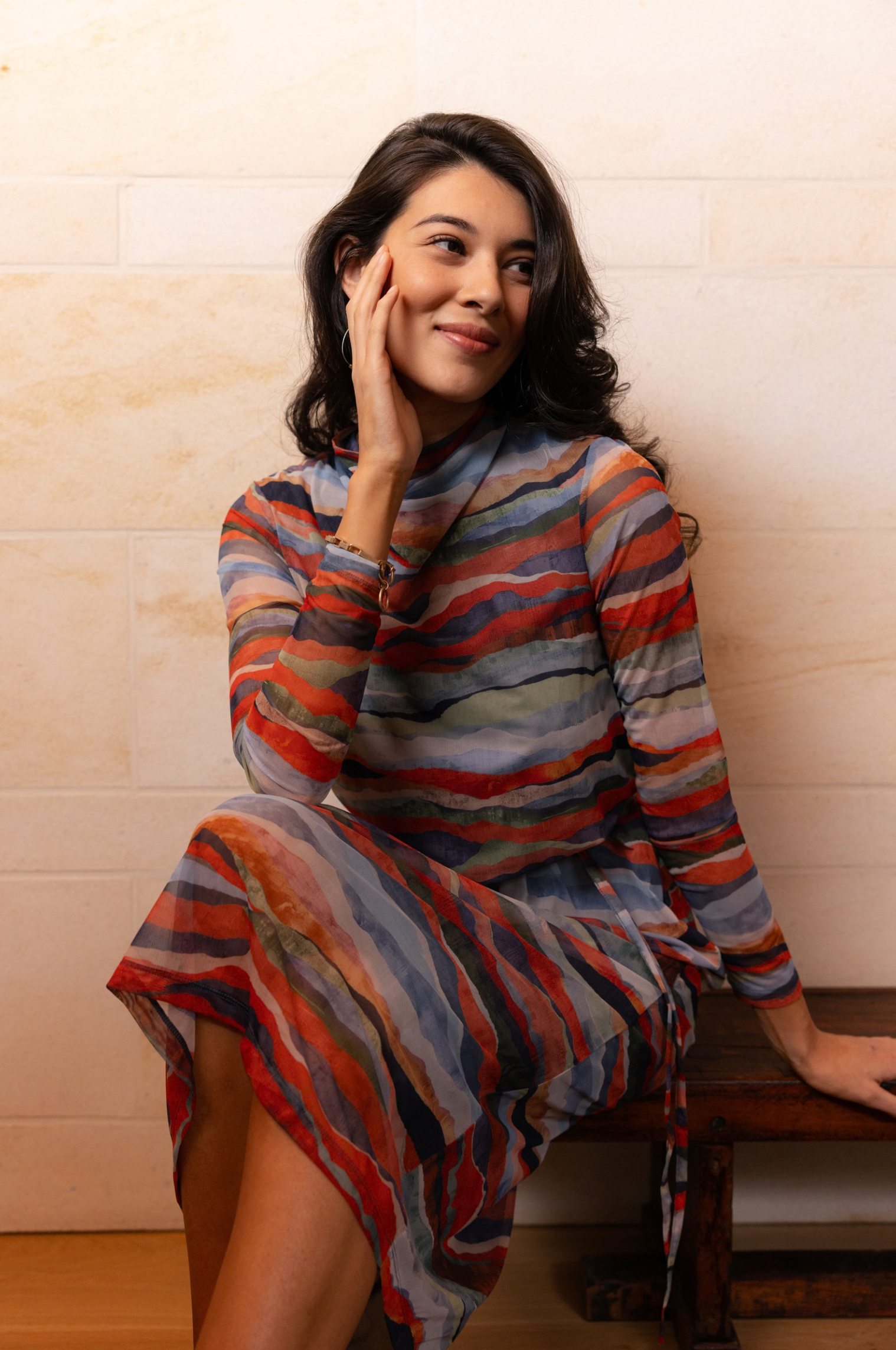 Foil Sheer Fun Dress in Terrain