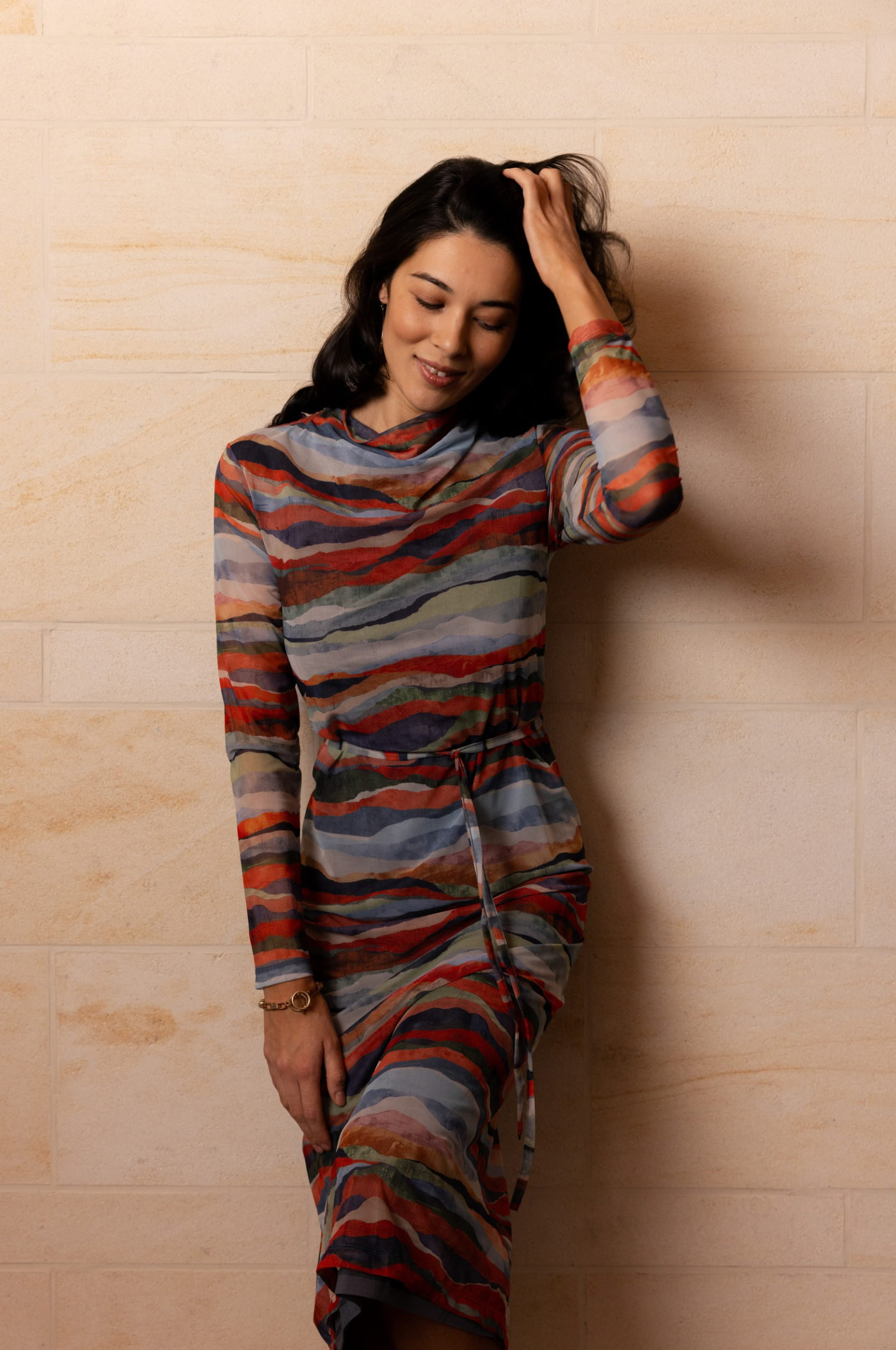 Foil Sheer Fun Dress in Terrain