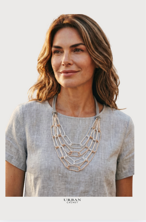 Blue Scarab Zen Necklace with Silver/gold links