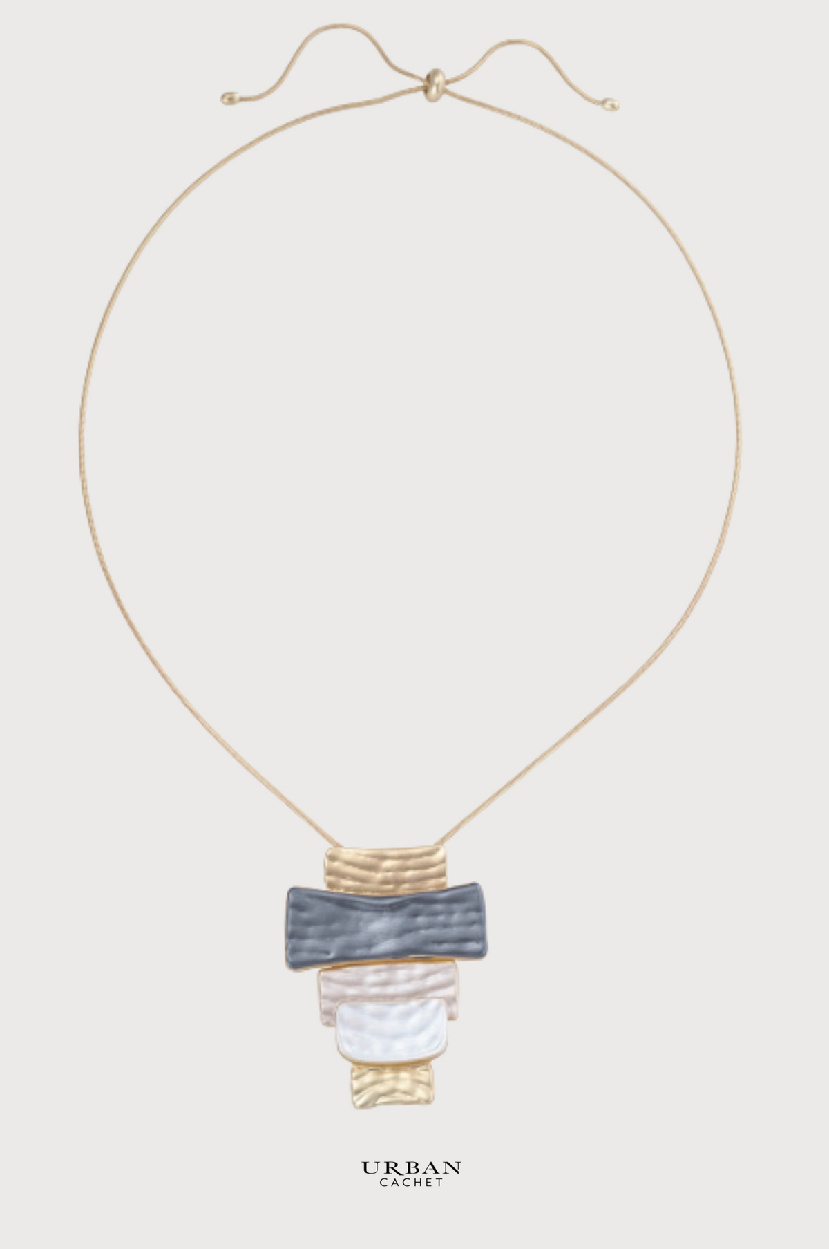 Blue Scarab Iris Necklace in Slate