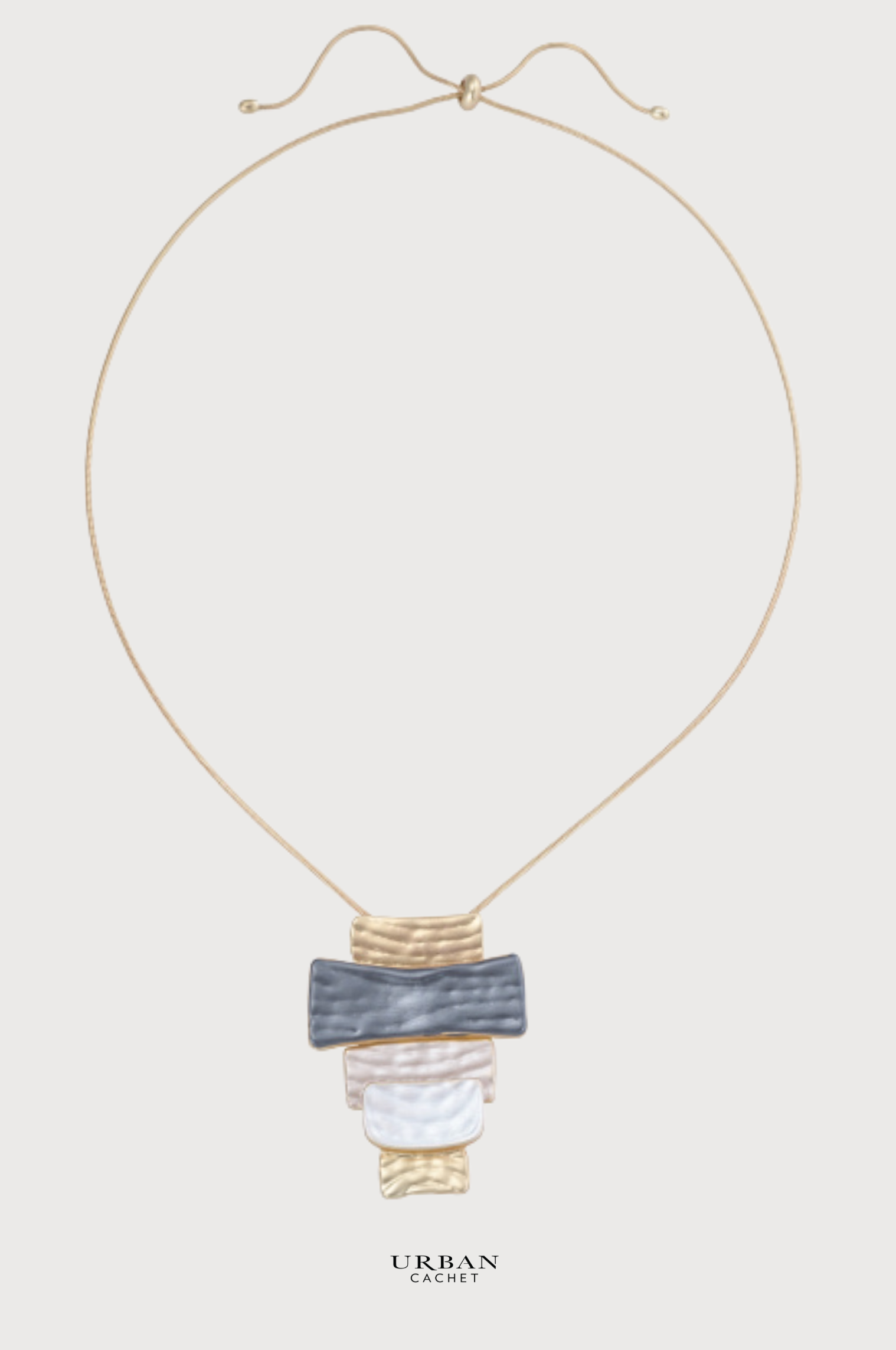 Blue Scarab Iris Necklace in Slate