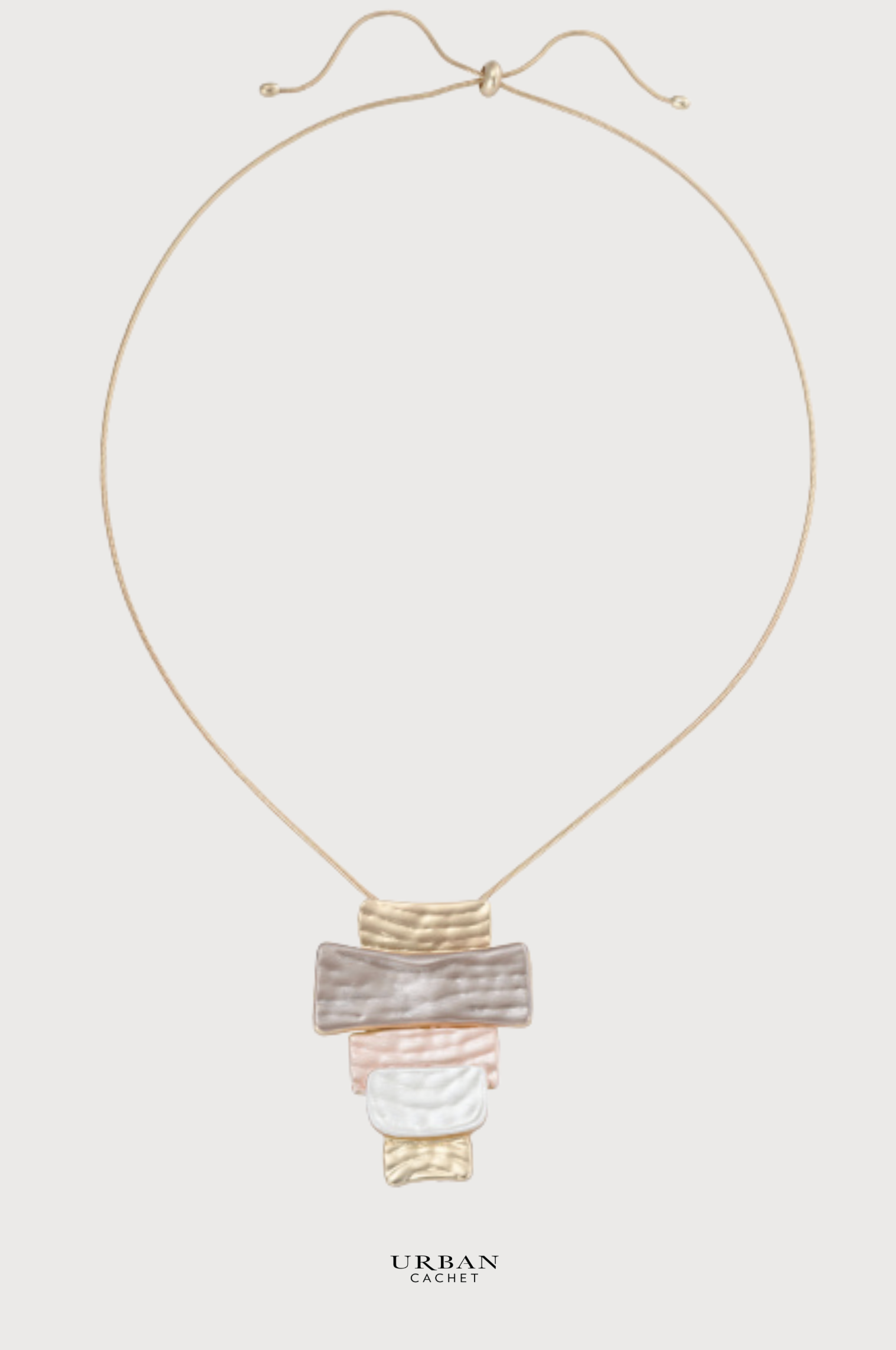 Blue Scarab Iris Necklace in Champagne