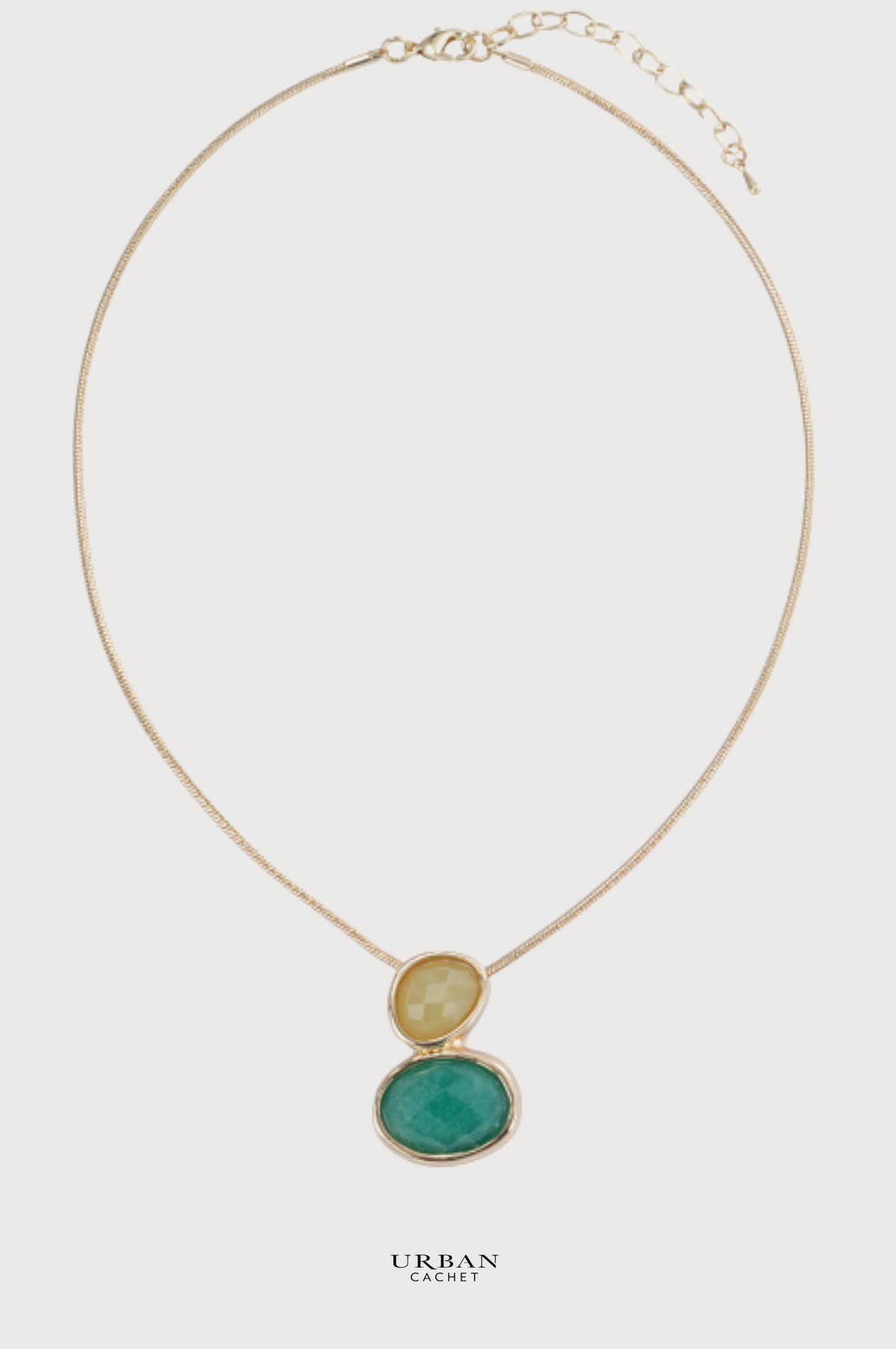 Blue Scarab Iris Necklace in Gold/Emerald