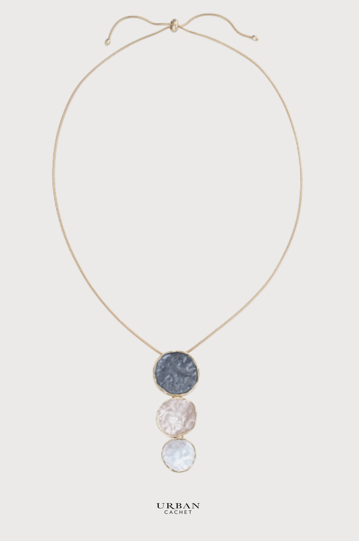 Blue Scarab Iris Necklace in Greys