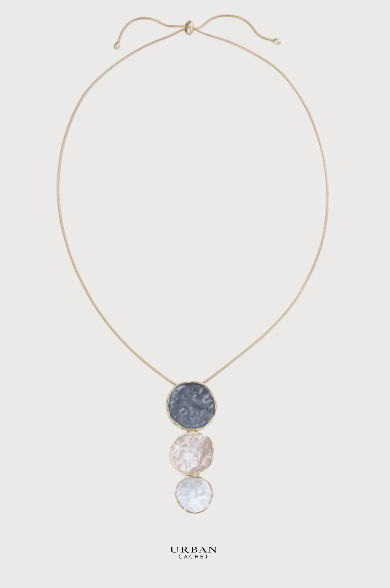 Blue Scarab Iris Necklace in Greys