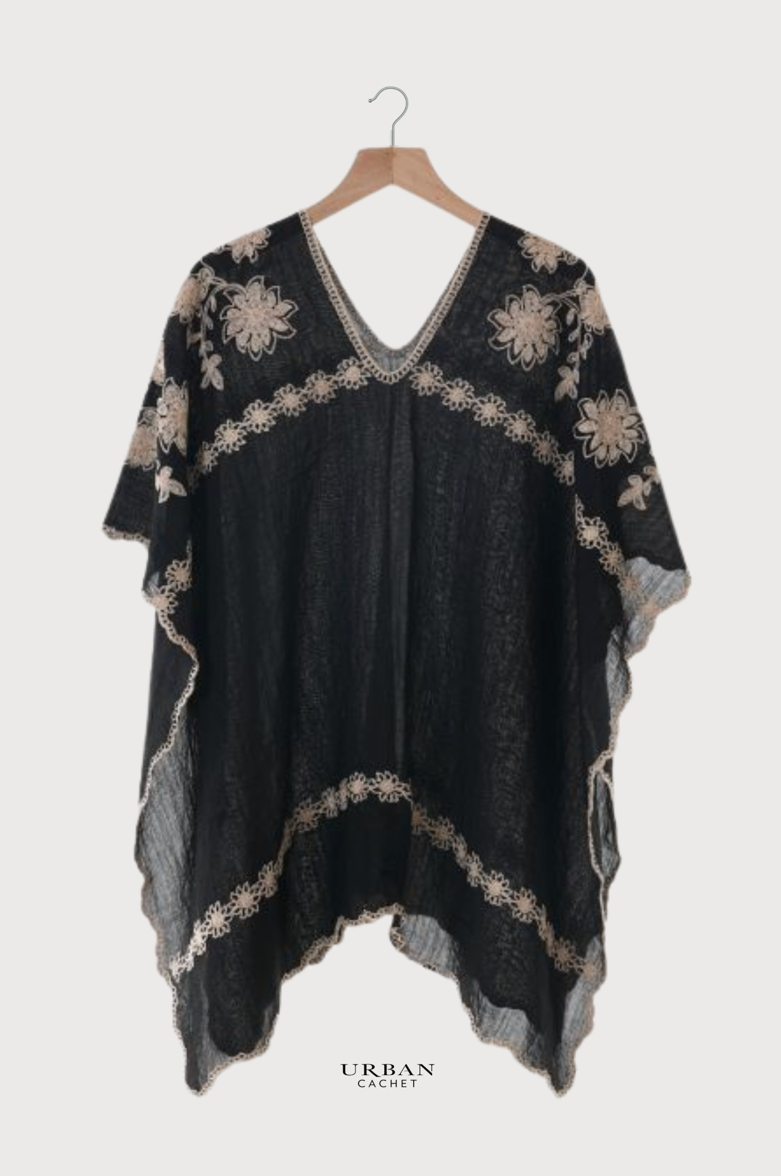 Enhance Accessories Cassie Coverup Motif in Black