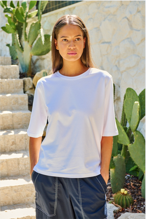 Naturals by O & J Cotton Tee Top in White