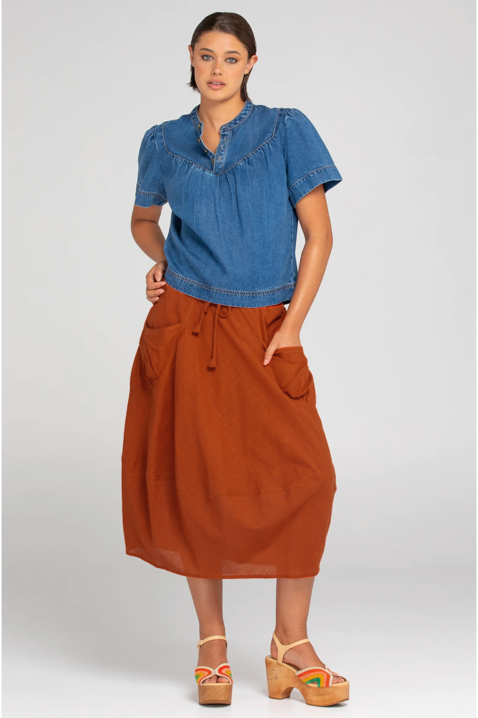 Boom Shankar Guru Skirt in Mecca Orange