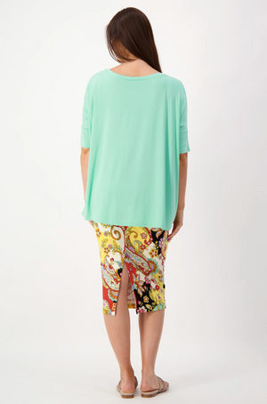 Lou Lou Australia Bamboo Gina Slouched Tee in Turquoise