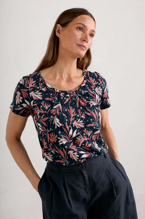 Seasalt Appletree T-Shirt in Seaweed Swirl Maritime