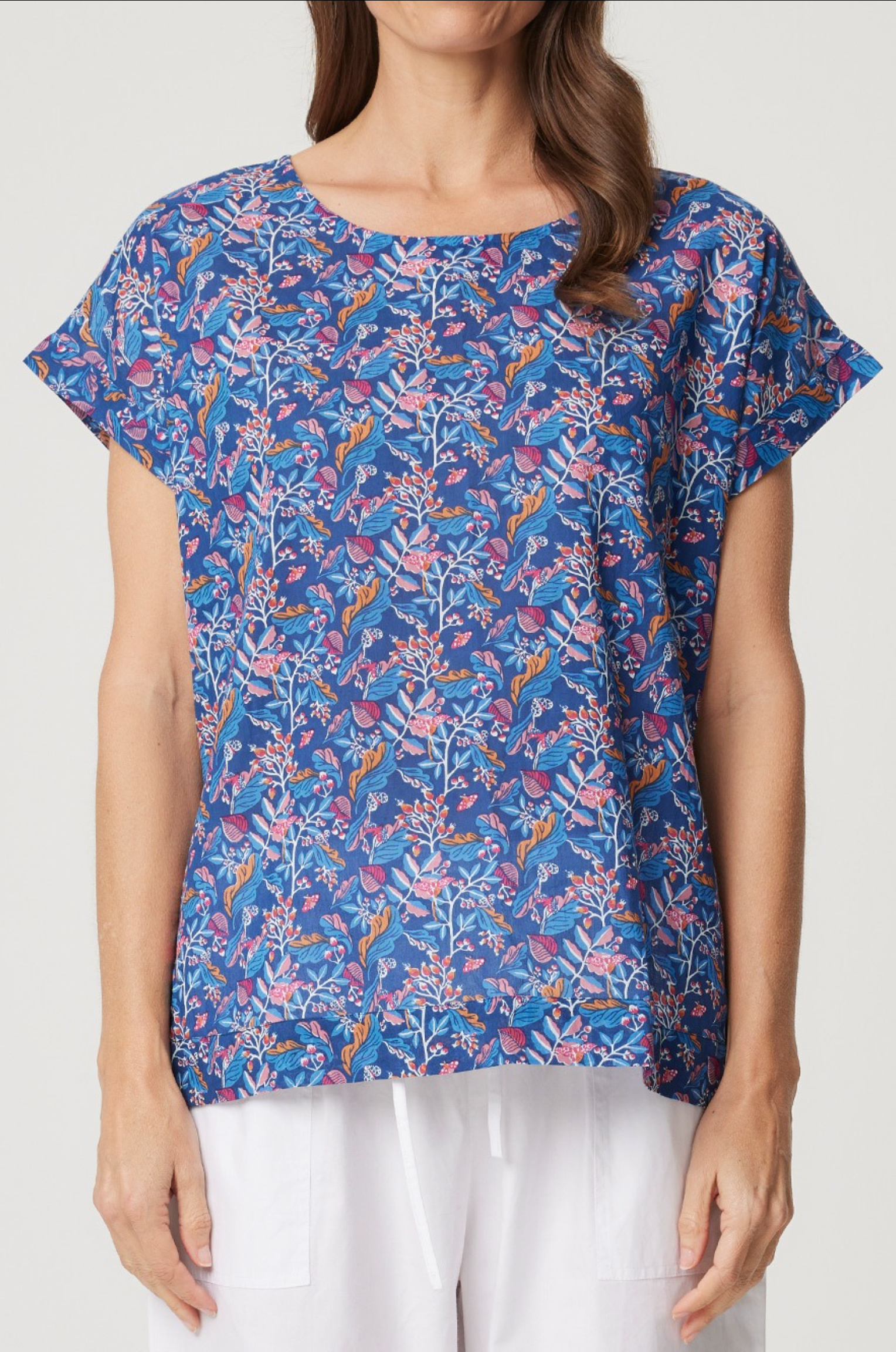 CAKE Vicky Round Neck Cotton Top in Butterfly