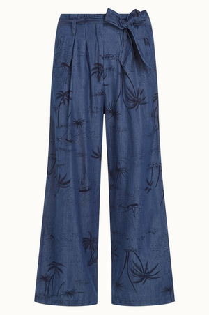 King Louie Neva Cropped Pant Daytrip in Denim Blue