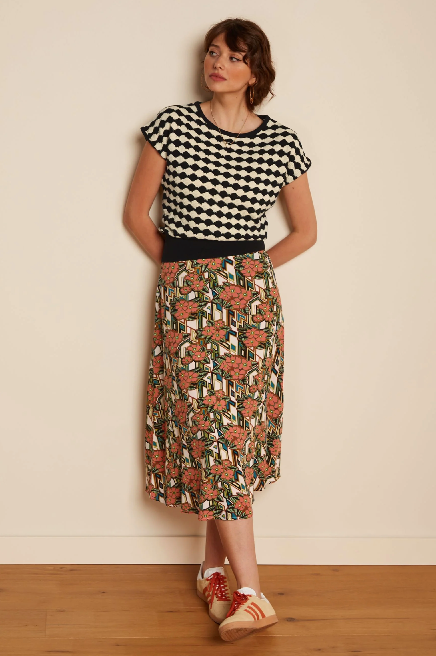 King Louie Juno Skirt Ryder in Langoustino Orange