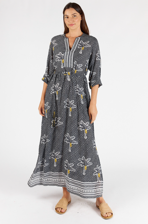 Lula Soul Dominica Kaftan in Ebony