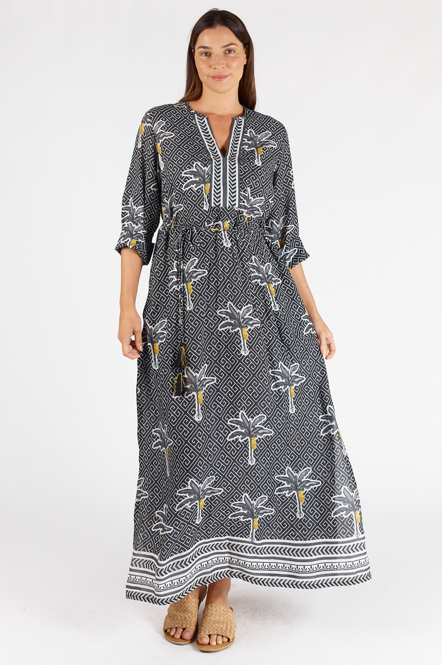 Lula Soul Dominica Kaftan in Ebony