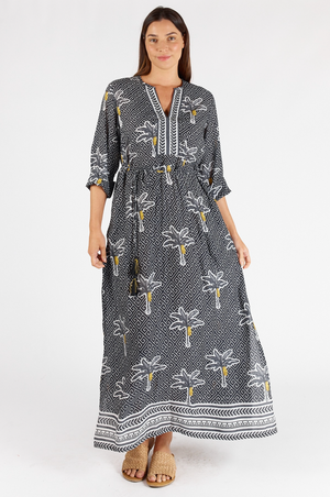 Lula Soul Dominica Kaftan in Ebony