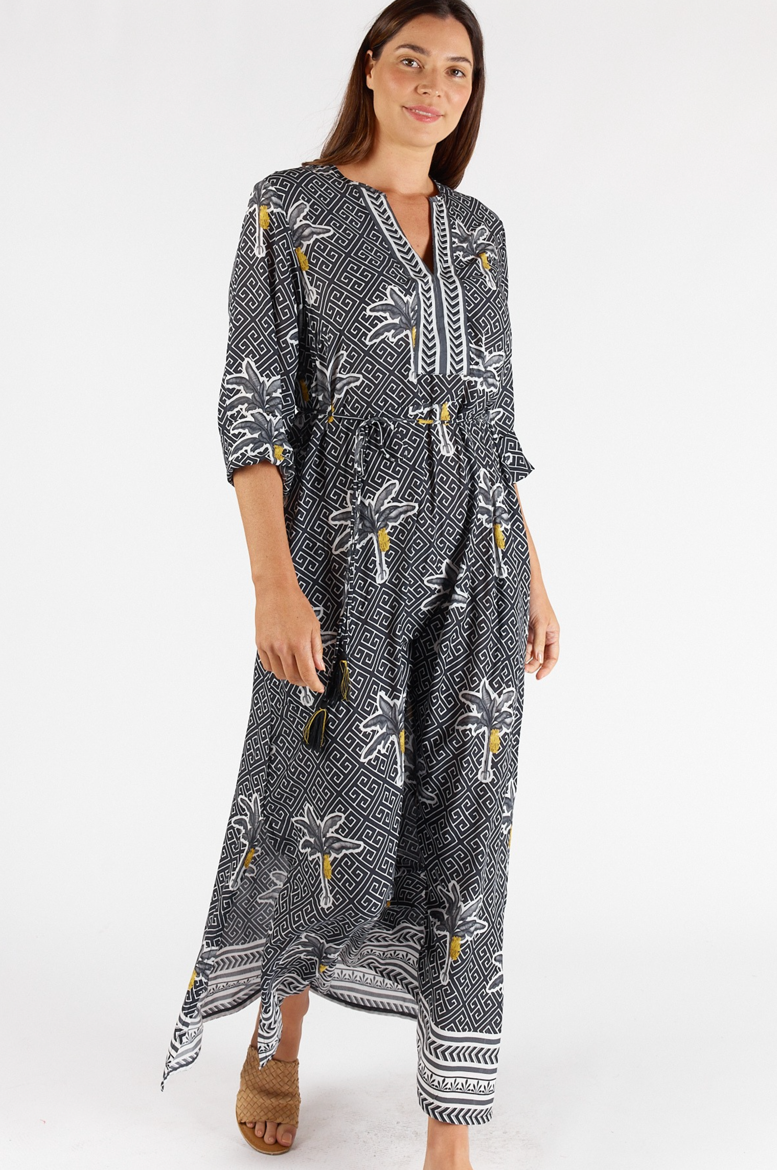 Lula Soul Dominica Kaftan in Ebony