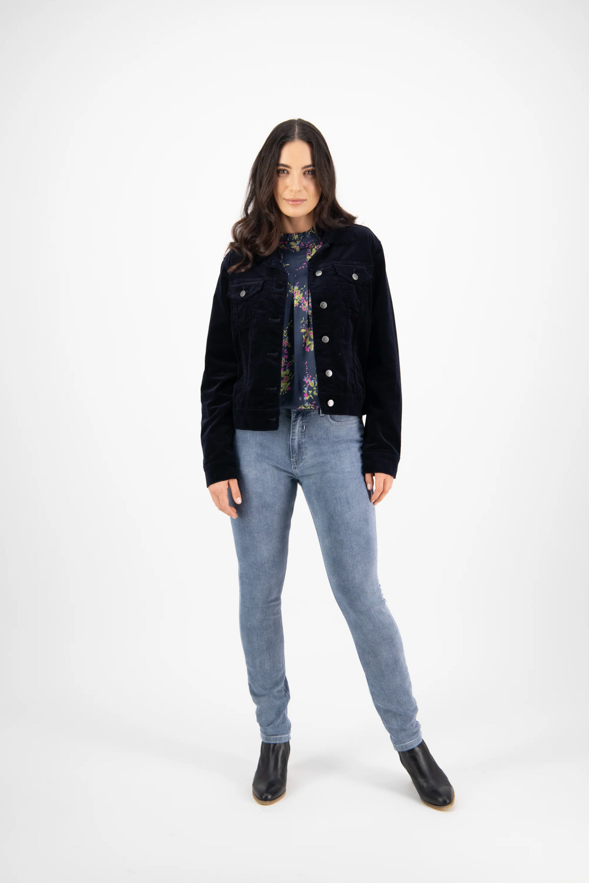 Vassalli Cord Denim Jacket in Midnight