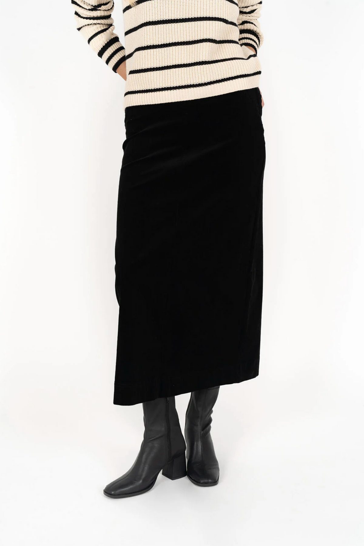 Humidity Billie Cord Skirt in Midnight