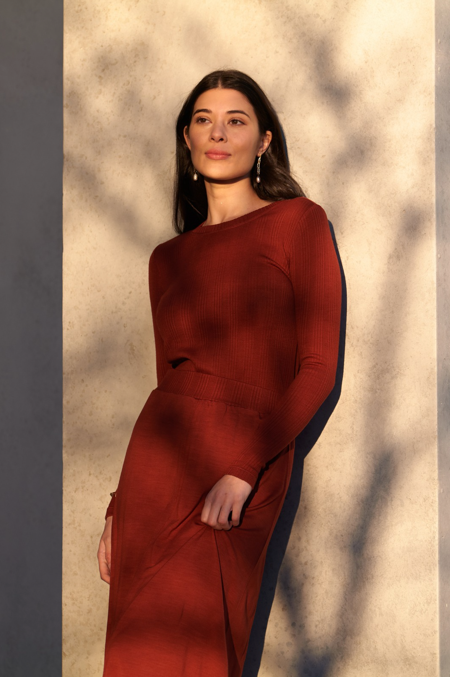 Foil A Game Skirt in Intense Rust