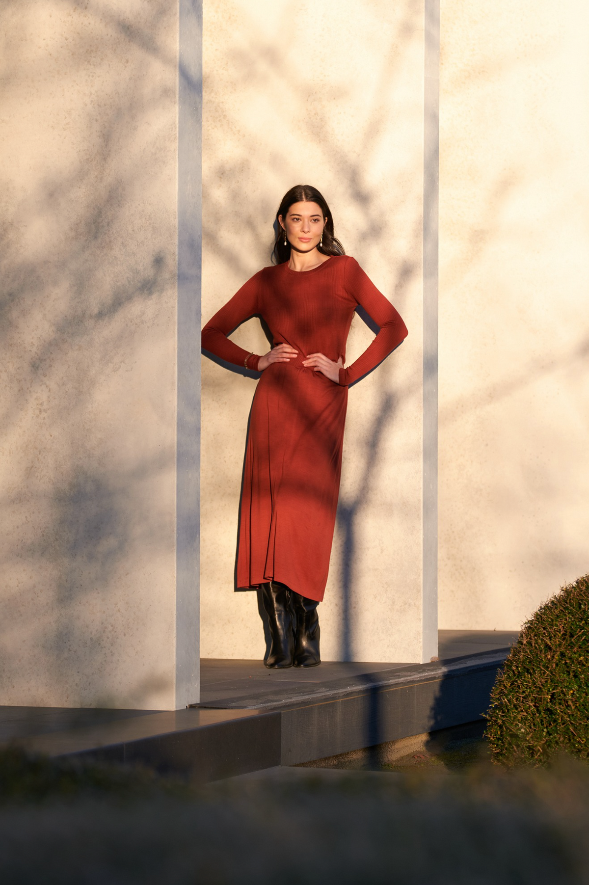 Foil A Game Skirt in Intense Rust