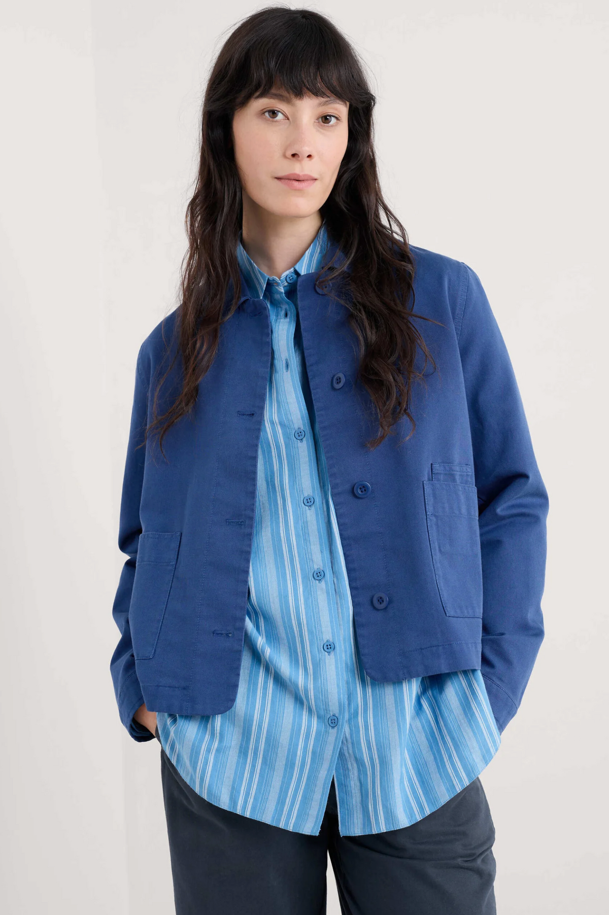 Seasalt Cornwall Coombe Lane Jacket in Washed Marine