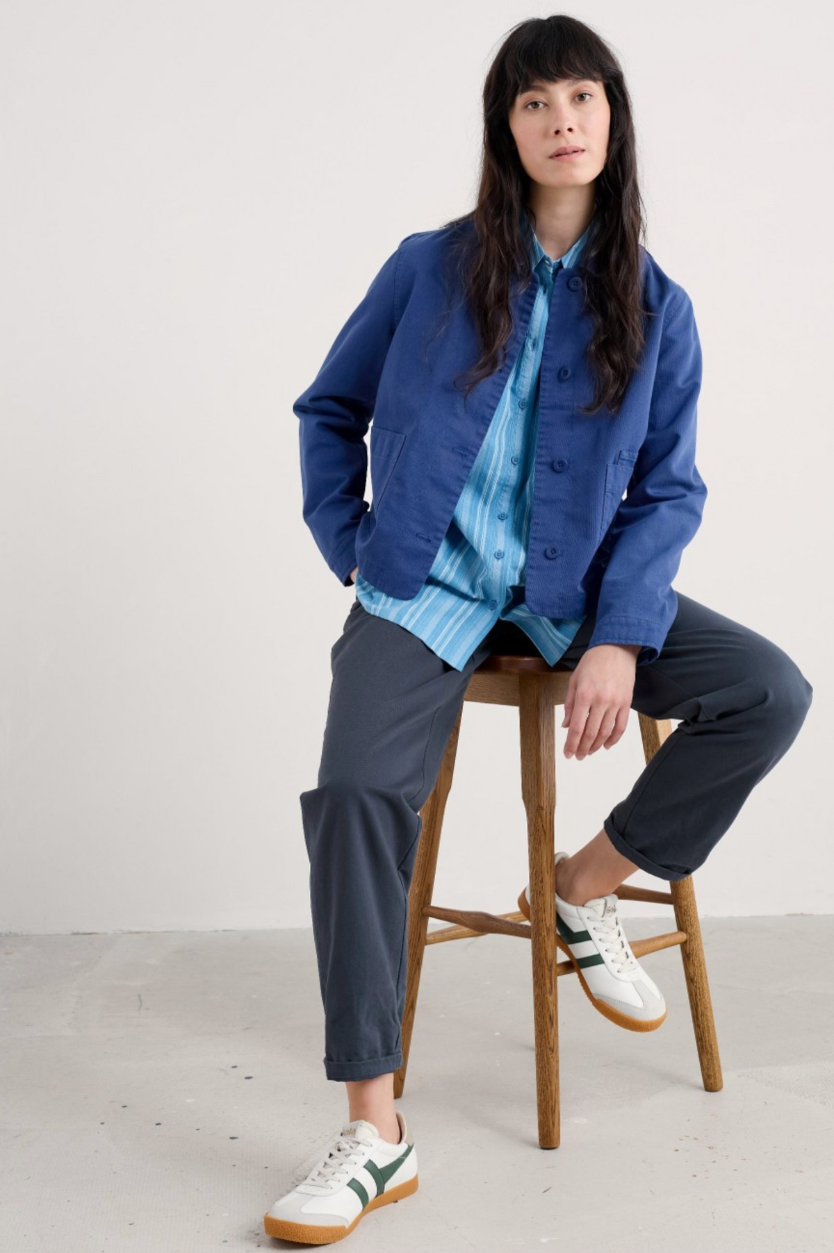 Seasalt Cornwall Coombe Lane Jacket in Washed Marine