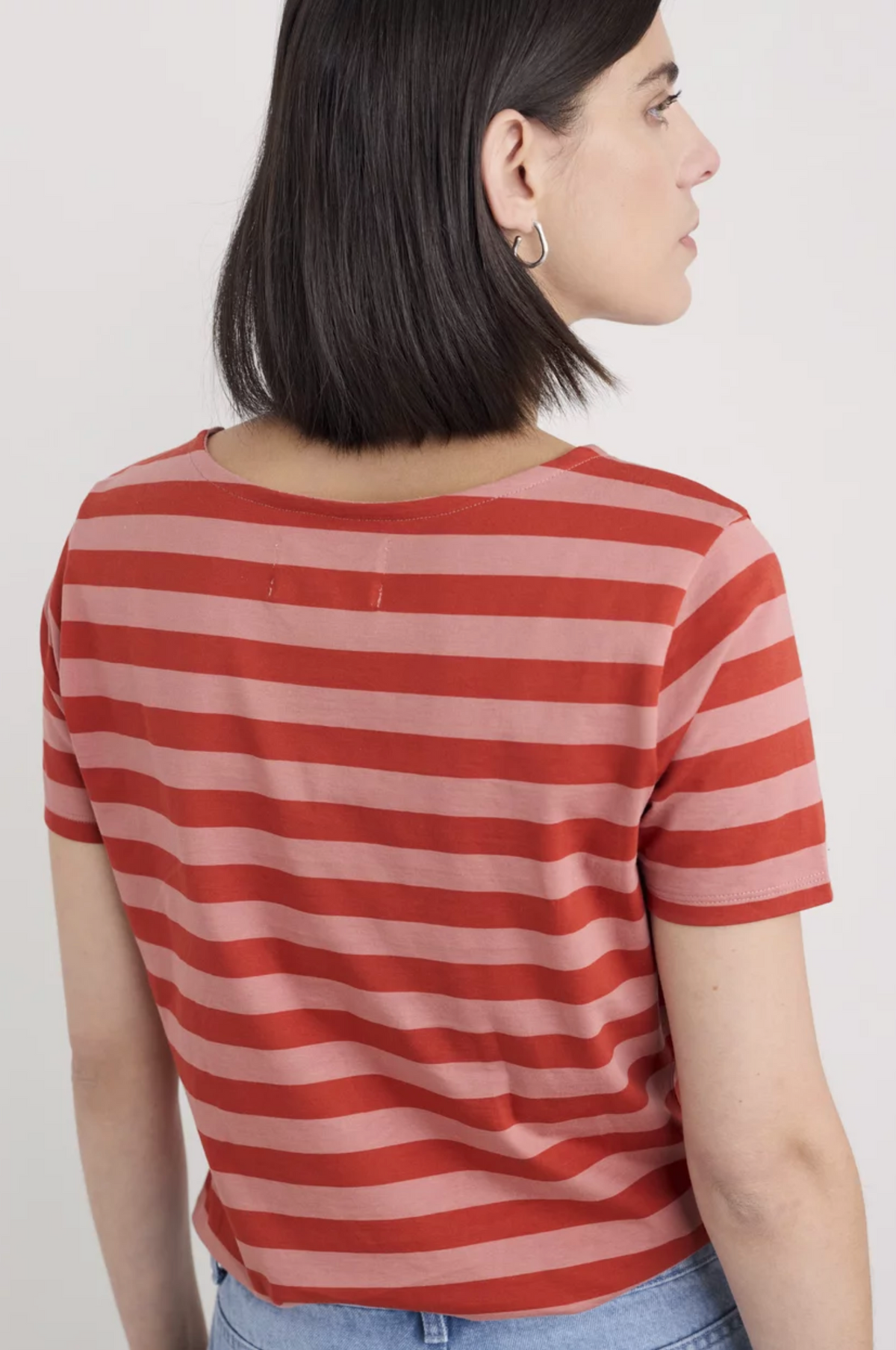 Seasalt Cornwall Sailor T-Shirt in Cornish Rose Dew Dark Cinnamon