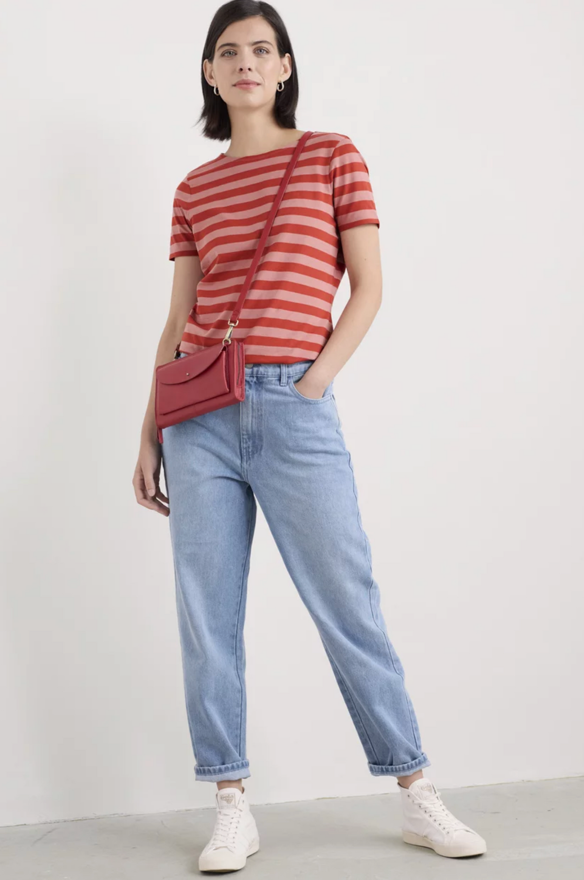 Seasalt Cornwall Sailor T-Shirt in Cornish Rose Dew Dark Cinnamon