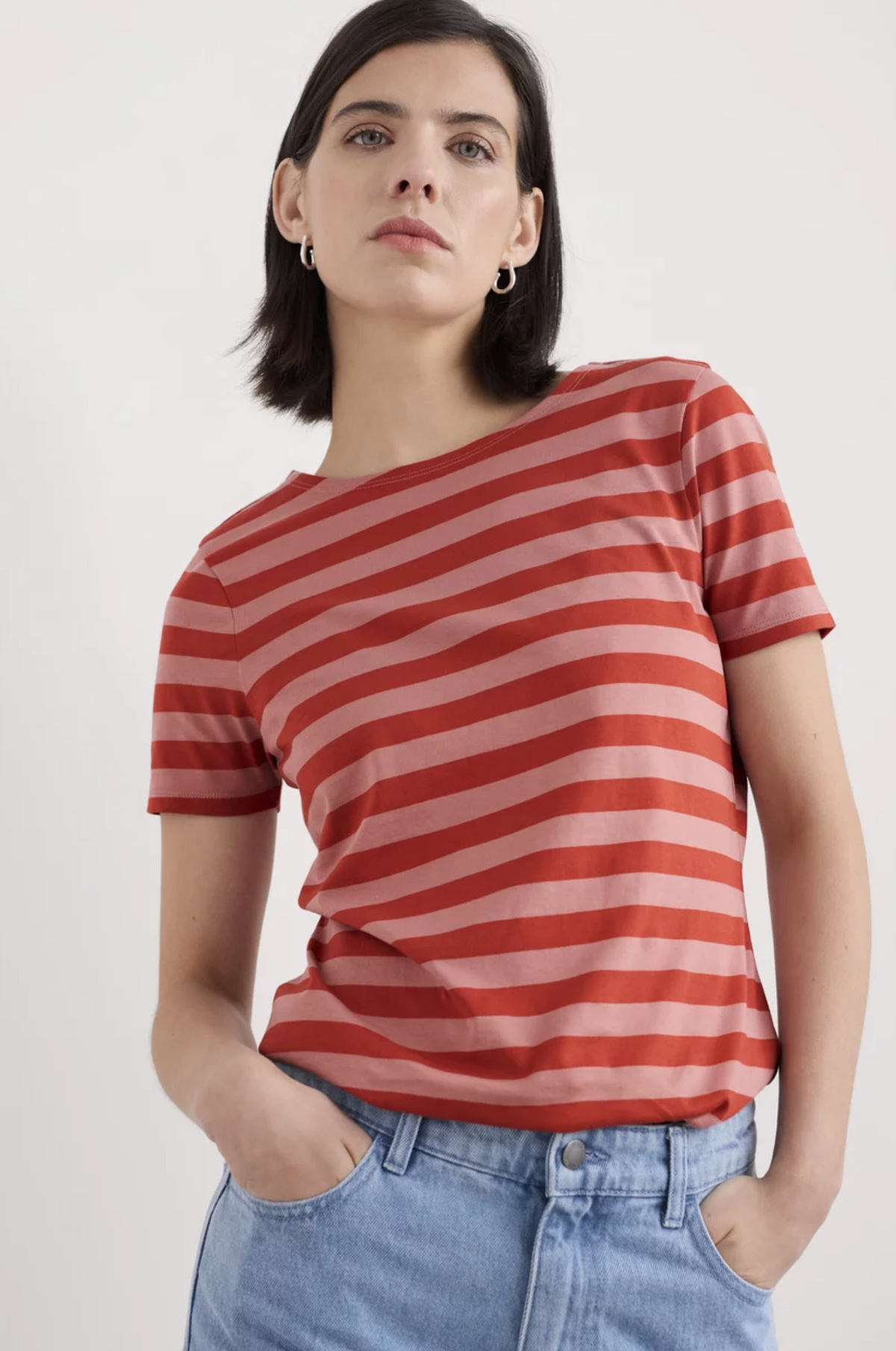 Seasalt Cornwall Sailor T-Shirt in Cornish Rose Dew Dark Cinnamon
