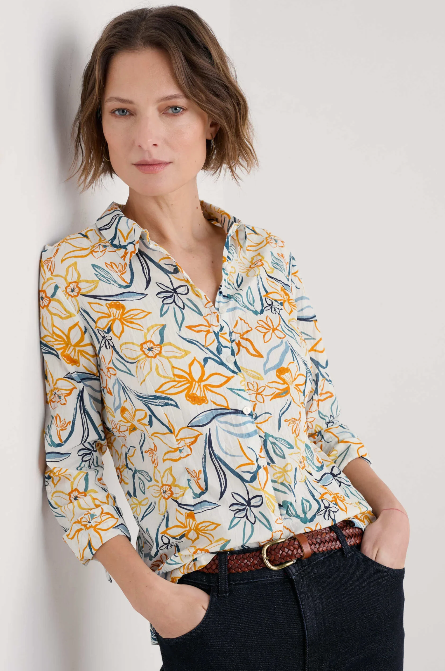 Seasalt Cornwall Larissa Shirt in Painted Daffodil Chalk