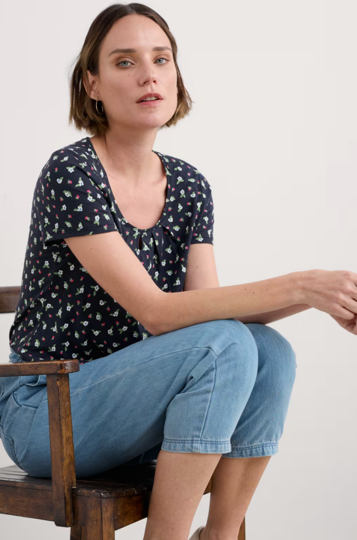 Seasalt Cornwall Appletree T-Shirt in Bud Flower Maritime