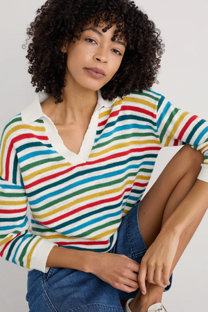 Seasalt Cornwall Gwynver Jumper In Mini Cornish Raspberry Multi