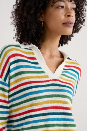 Seasalt Cornwall Gwynver Jumper In Mini Cornish Raspberry Multi