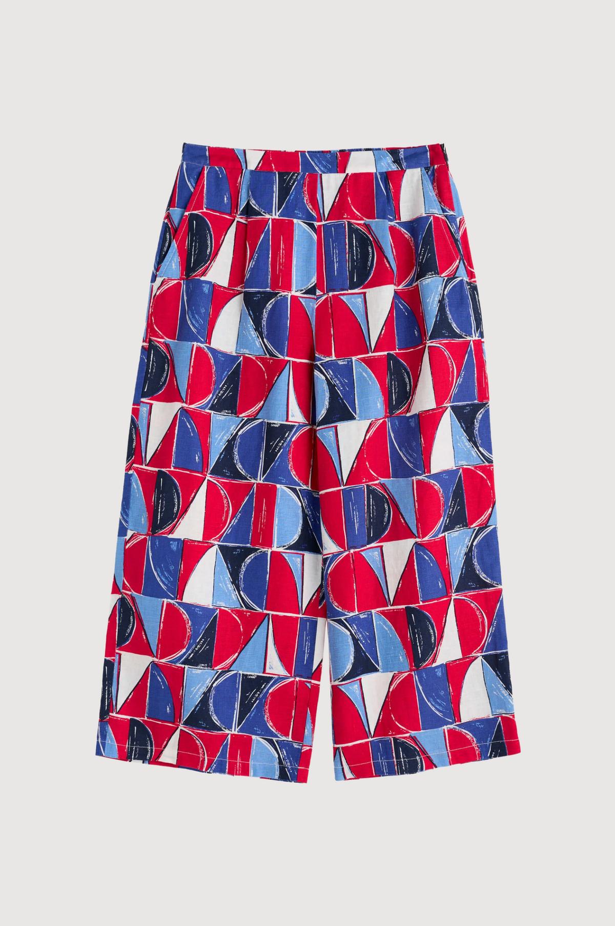 Seasalt Cornwall Peaceful Haven Culottes in Sail Geo Scarlet