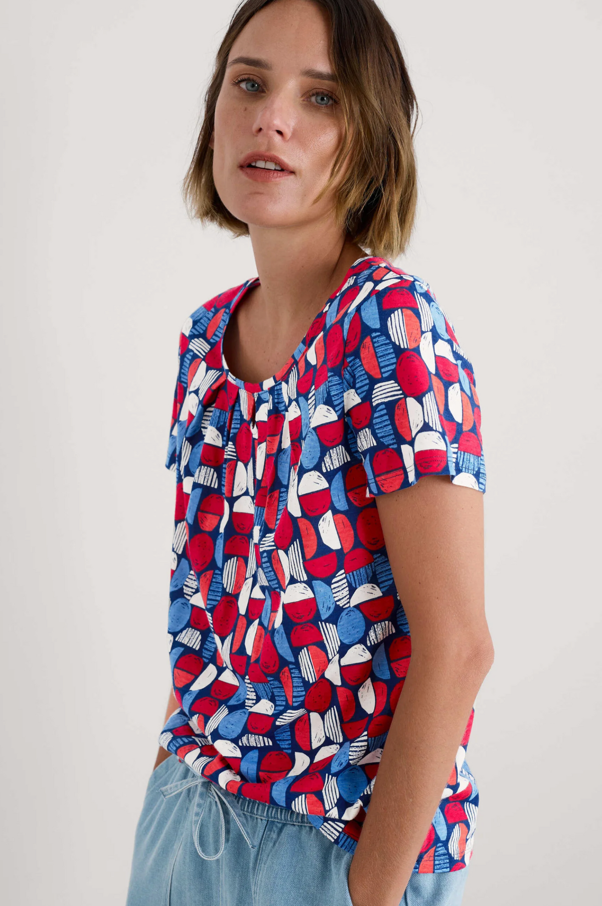 Seasalt Cornwall Appletree T-Shirt in Stacked Bouys Yacht