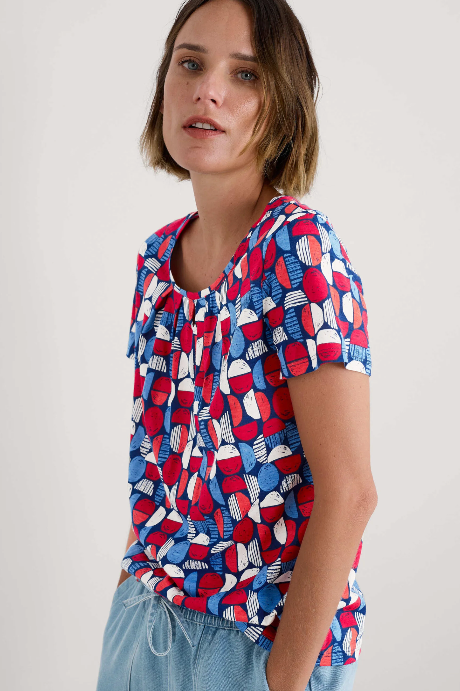 Seasalt Cornwall Appletree T-Shirt in Stacked Bouys Yacht