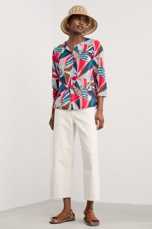 Seasalt Cornwall Watercolour Sketch Top in Spinnaker Sails Chalk