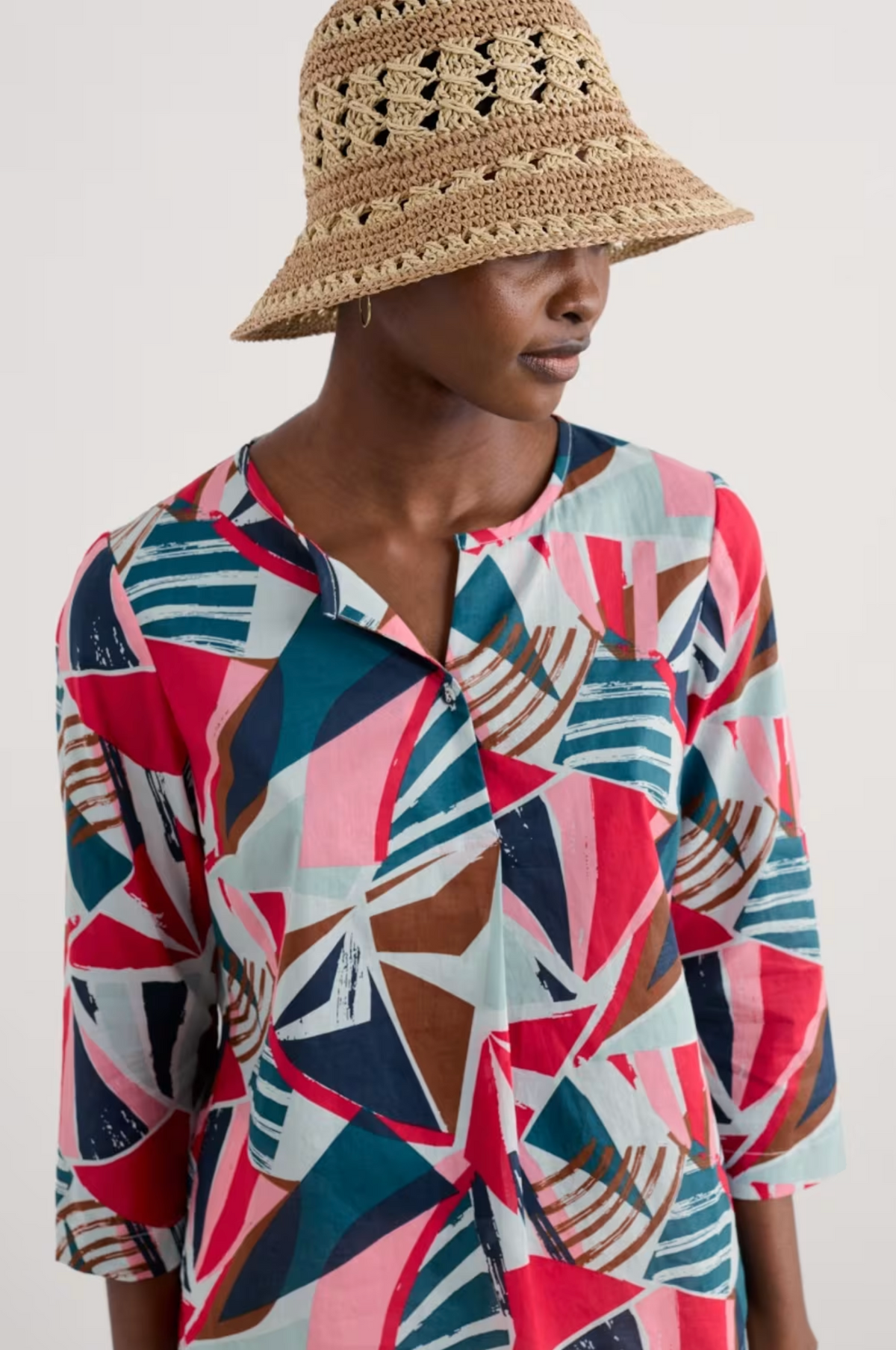 Seasalt Cornwall Watercolour Sketch Top in Spinnaker Sails Chalk