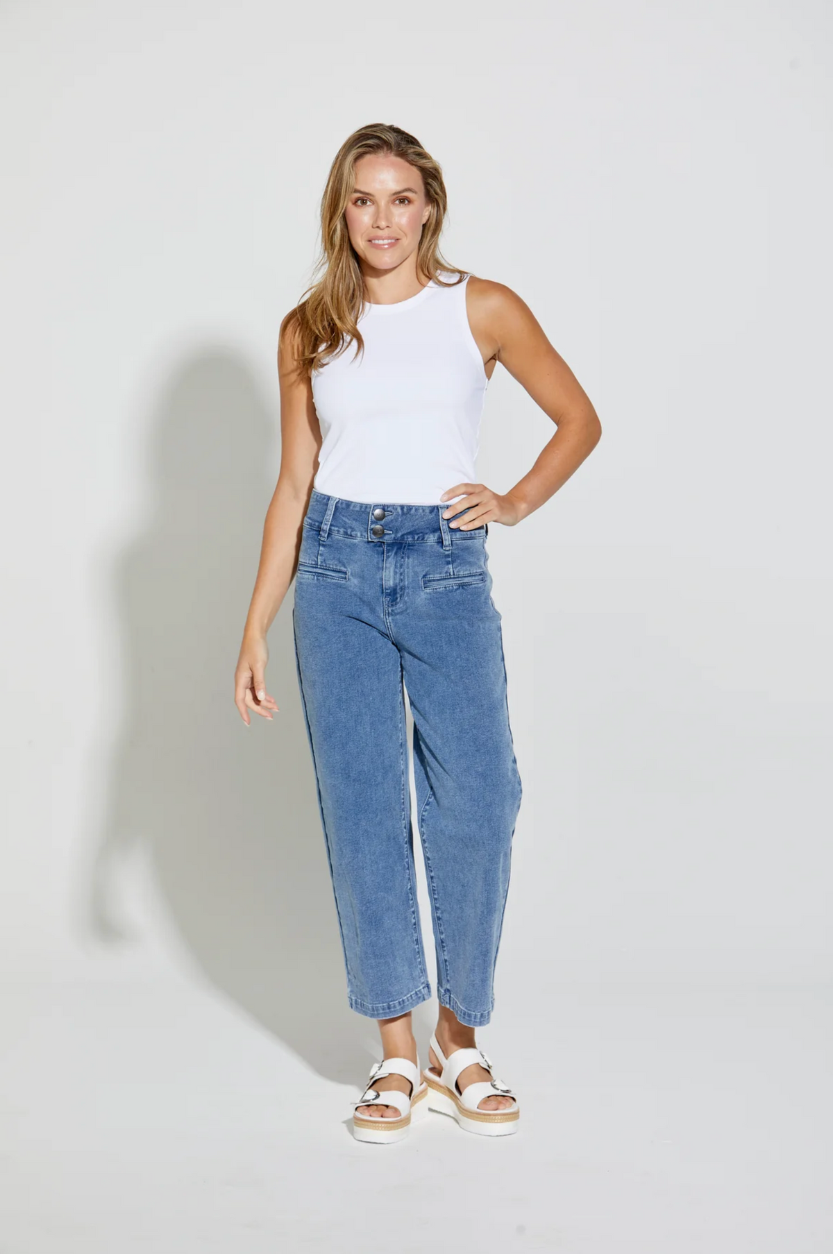 New London Jeans Christow Loose Leg Crop in Denim