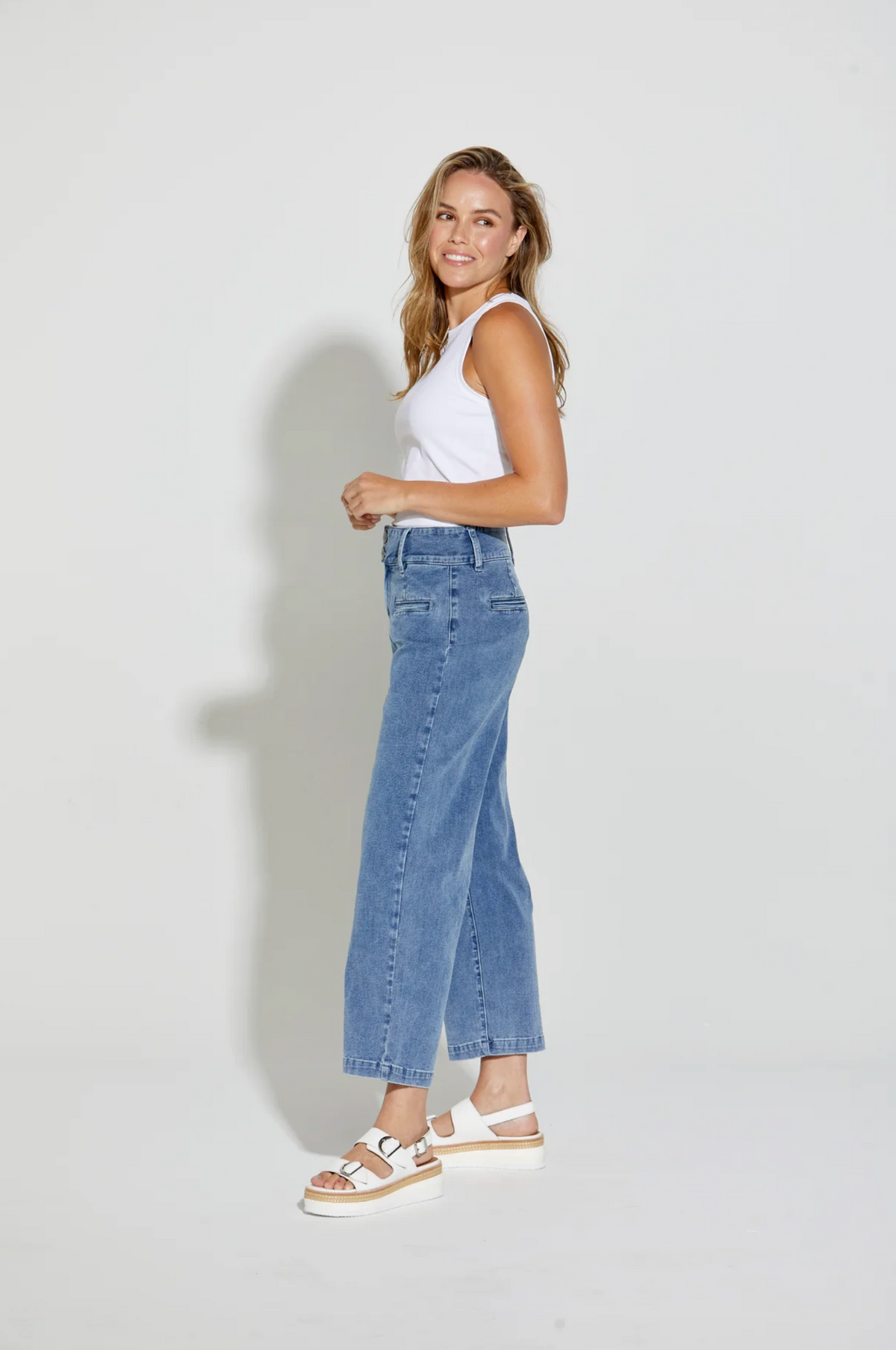 New London Jeans Christow Loose Leg Crop in Denim