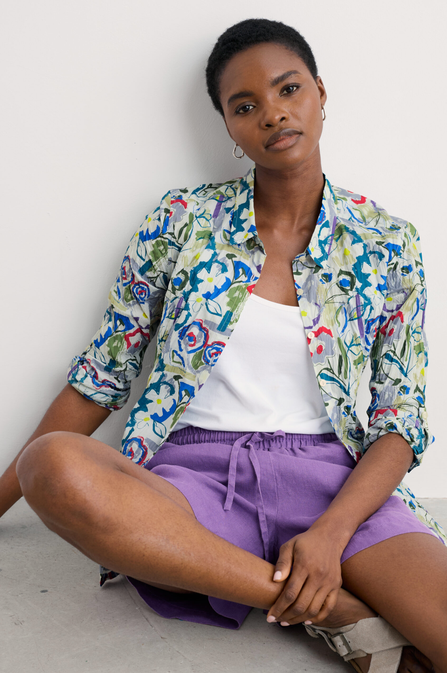 Seasalt Cornwall Larissa Shirt in Studio Floral Chalk