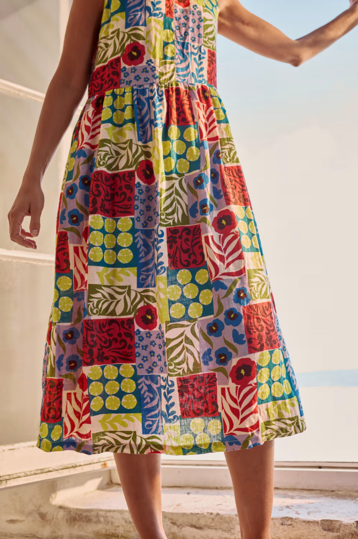 Seasalt Cornwall Lowland Heather Dress in Headland Patchwork Mix