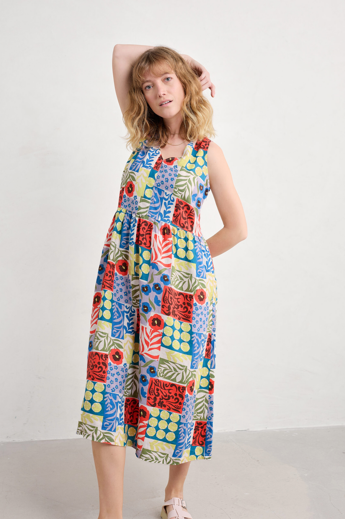 Seasalt Cornwall Lowland Heather Dress in Headland Patchwork Mix