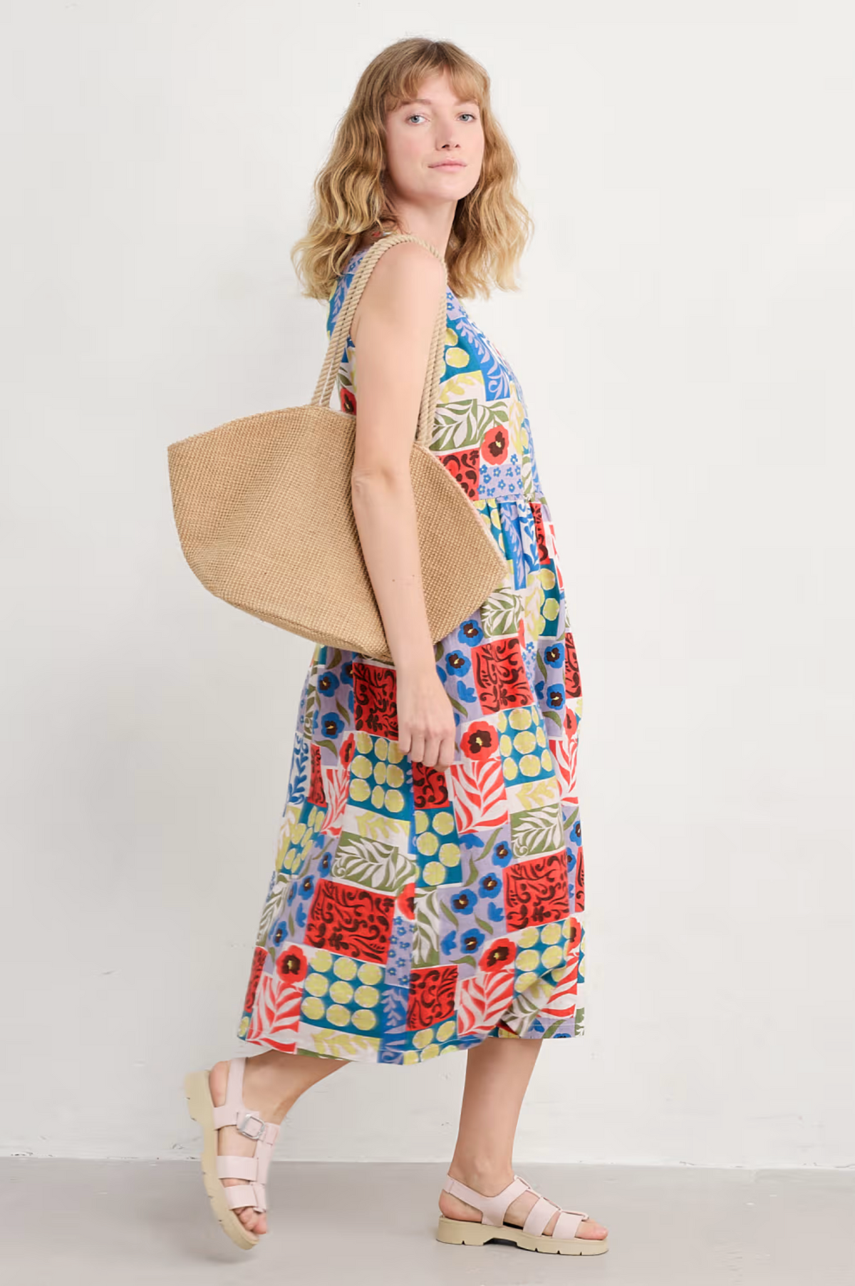 Seasalt Cornwall Lowland Heather Dress in Headland Patchwork Mix