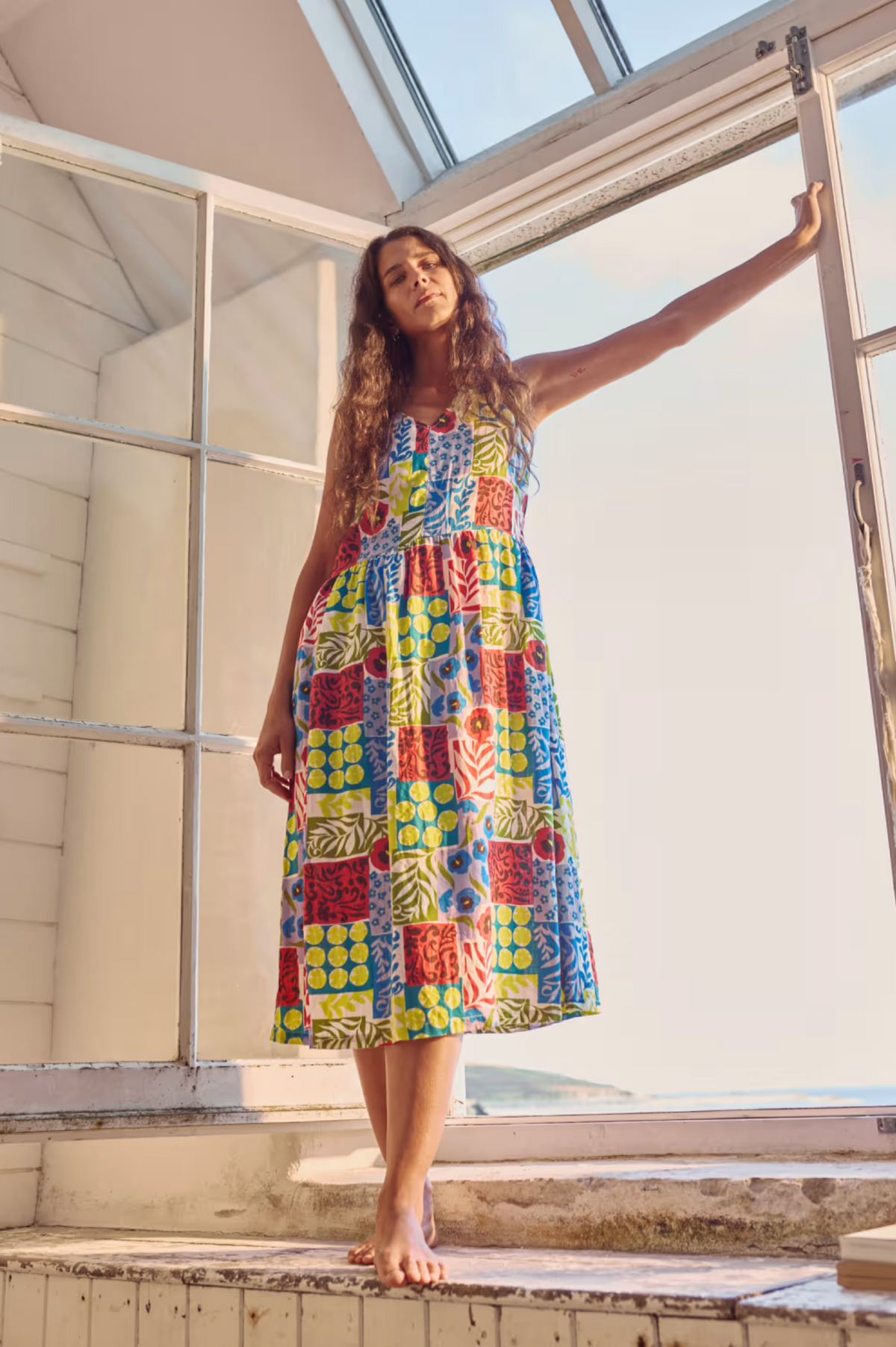 Seasalt Cornwall Lowland Heather Dress in Headland Patchwork Mix