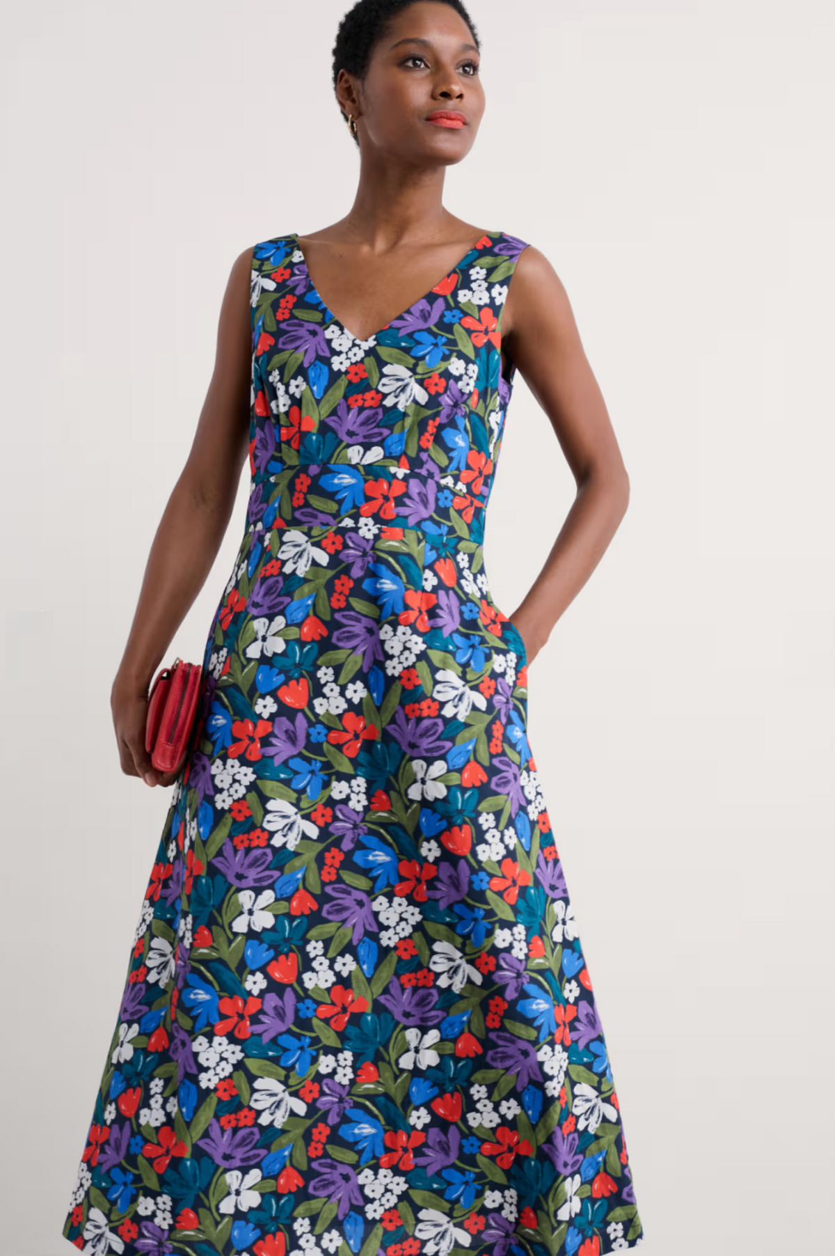 Seasalt Cornwall Sky Beyond Dress in Crayon Floral Maritime