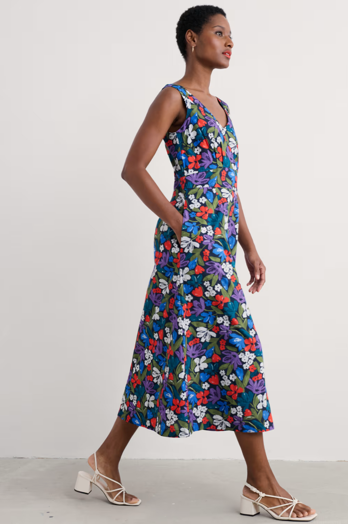 Seasalt Cornwall Sky Beyond Dress in Crayon Floral Maritime